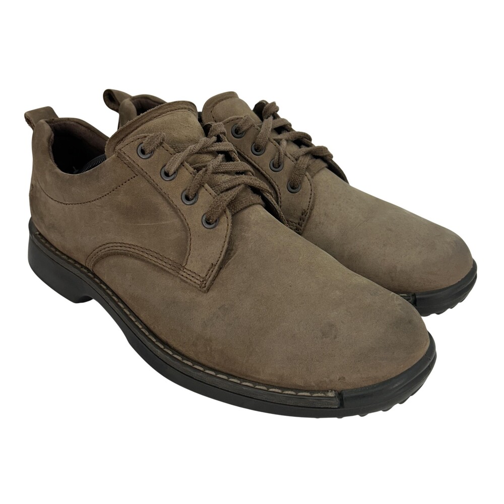 ECCO Shoes Mens Size 12.5 EU 46 Fusion Plain Toe Nubuck Lace Up Casual Sneakers